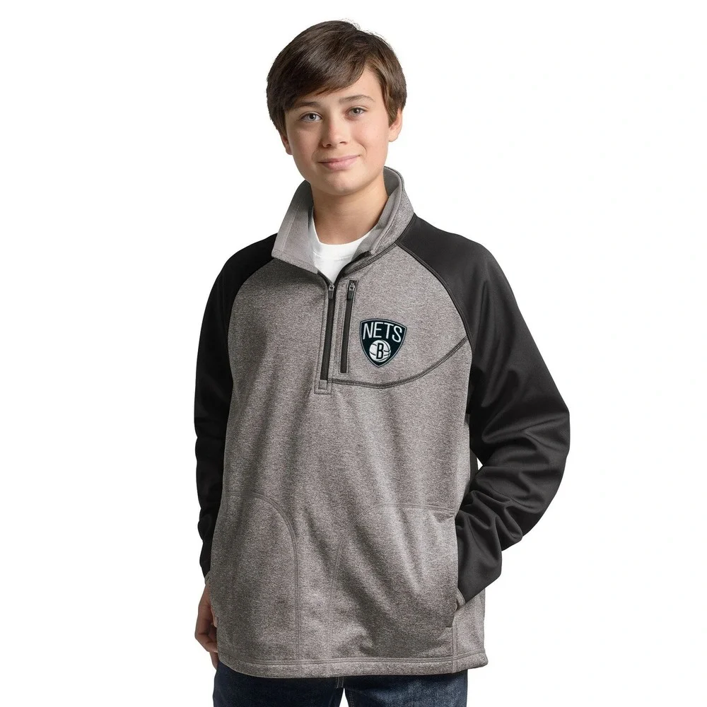 NBA Brooklyn Nets Youth Boys Mountain Trail Half Zip Pullover Large G-III Sports
